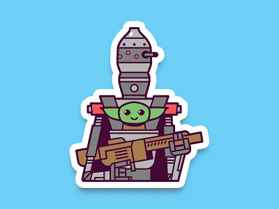 IG-11 and Baby Yoda baby yoda droid ig11 ig88 mandolorian star wars