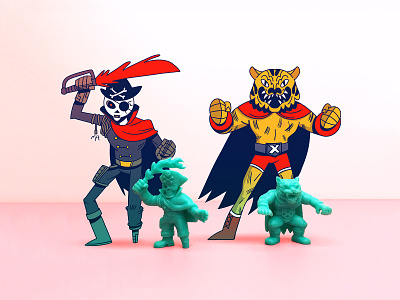 The Worst: Captain Deadstar & Red Tiger action figures captain deadstar red tiger super7 vinyl figures