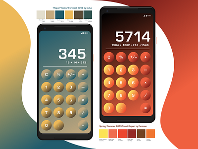 Tashiita's Daily UI Challenge #4: Calculator 2019colourtrends calculator dailyuichallenge gradients