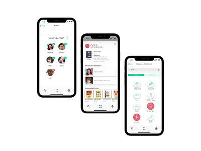 UI design for ScanFan app allergies alternatives eatsafe familyfriendly food4all foodapp intolerances safefood scanner