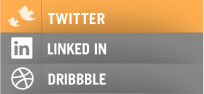 Social Sidebar dribbble gray linkedin orange social twitter web design