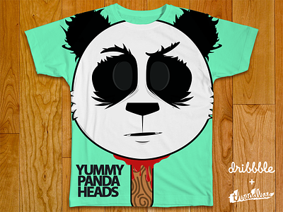 Yummy Panda Heads animal business clothing comp decapitated animal heads dribbble head illustration popsicle shirt threadless yummy