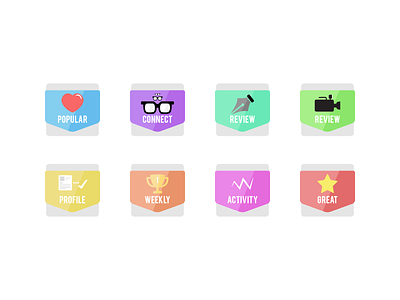 Appsting.com Badges Version 2 app appsting badge glasses heart icon pen popular profile star startup video