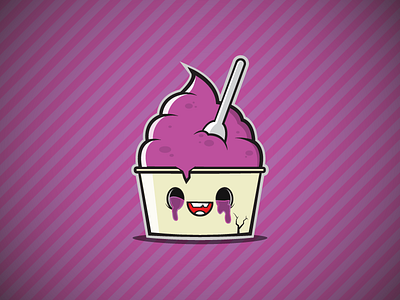 Zombie Froyo character colorful cream cute design digital face fun ice illustration stripes zombie