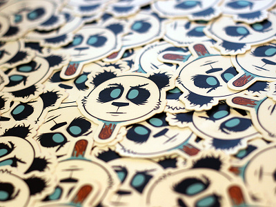 Panda Head Stickers animal character contest design eyes head illustration mouth mule nose panda sticker