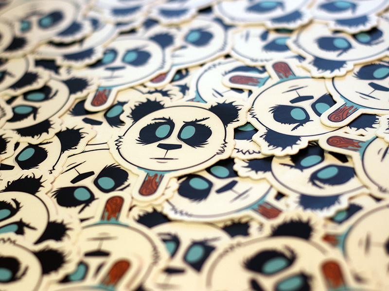 Panda Head Stickers panda head sticker mule animal eyes mouth nose contest illustration design character