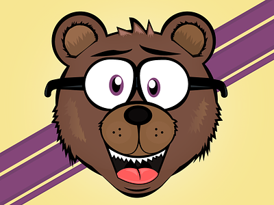 Bear with eye problem who wants to attend college adobe adorable animal bear being cartoon college creature cs6 cute eyes fur glasses happy illustration illustrator sight smile
