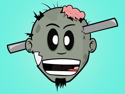 Zombie With Nice Teeth adobe adorable apocalypse bite blood bone brain cartoon cs6 cute dead eyes face hair head illustration illustrator living monster mouth nose pipe plugs scary skull stick teeth ugly undead zombie