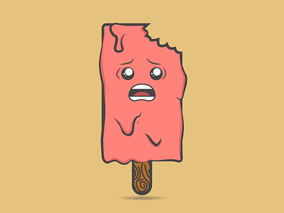 Terrified Melting Ice Cream Guy adorable cartoon cold cs6 cute death dying eyes face food frozen ice cream illustration illustrator melting mouth popsicle scared terrified vector yummy