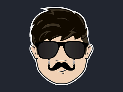 Bobby G. with glasses and a plastic hanging mustache avatar boy cartoon cs6 dude eyes face glasses guy hair illustration illustrator man mouth mustache nose people person plastic sun glasses