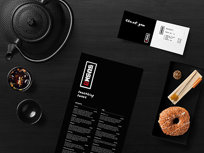 SUSH-IT DESSERTS black branding logo logo design menu red sushi type typography