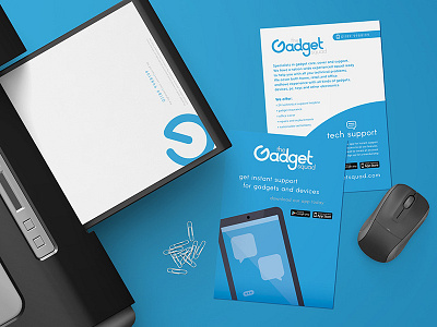 THE GADGET SQUAD - A5 LEAFLETS blue branding flat graphics gadget graphic design leaflet design logo design mock up phone smatphone tech