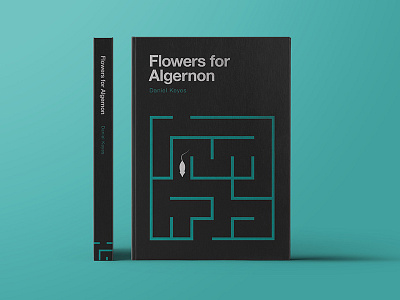 Flowers for Algernon book cover book covers book design books cover design daniel keyes flowers for algernon graphic graphic design helvetica illustration novel