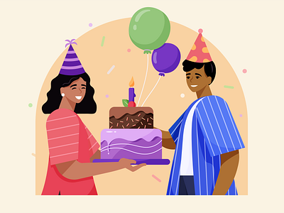 Happy Birthday - Transaction Background adobe background birthday branding cake celebration design digital digital art fintech illustration illustrator payment phonepe transaction ui vector