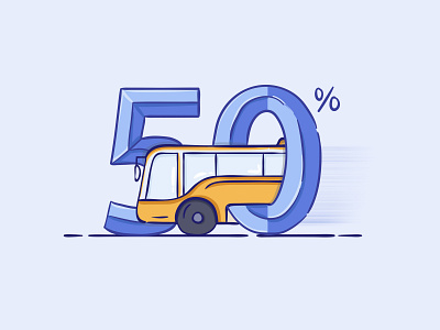 50% Off 50 bus design digital digital art illustration illustrator offer photoshop