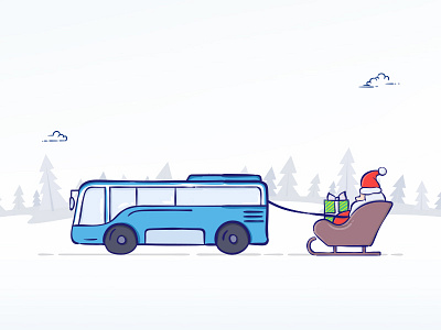 Holiday Season bus character character design christmas design digital digital art holiday illustration illustrator photoshop santa santa claus vector
