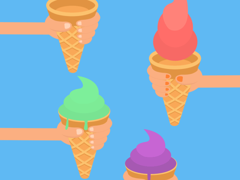 Who wants ice cream? 2d 3d after effects animation character design dripping flat food gif ice cream illustration summer vector