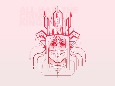 All Hail the Crimson King crimson design fantasy geometry horror illustration king lines minimal portrait rpg scifi vector