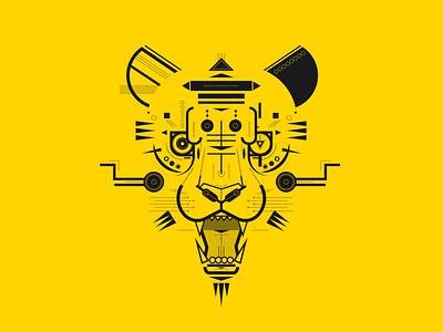 Tiger animal branding cosmic design geometry illustration lines logo minimal portrait tiger vector