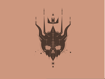 Cosmic Blood blood cosmic crown dark geometry illustration lines portrait skull vector