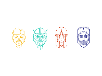 RPG - Characters I characters dwarf elf faces fantasy gnome lines portrait rpg vector