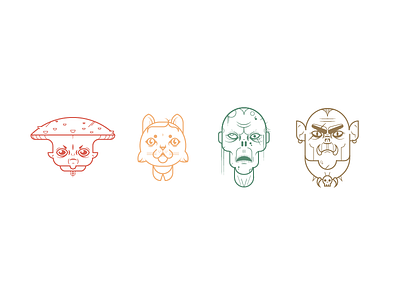 RPG - Characters II cat characters lines mushroom orc portrait rpg vector zombie