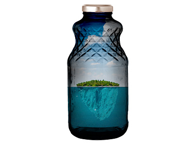 The island in the bottle branding composite composite image design designs editorial editorial design editorialdesign graphicdesign photographic design photography