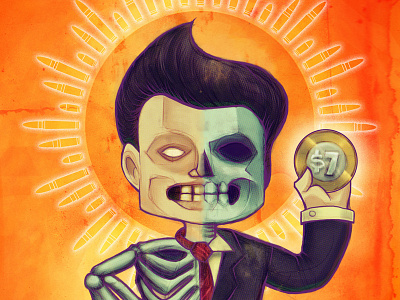 Skull of Politicians illustration mexico orange peña nieto politican skull