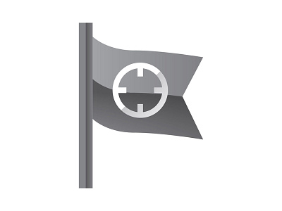 Target flag bw flag flat gray icon moyo target vector zoom