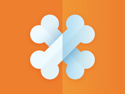 Huesos blue bones chopo flat gradient icon infographic medical orange vector
