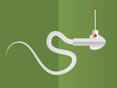 Iconografia chopo flat green icon medical nanotechnology robot sperm vector