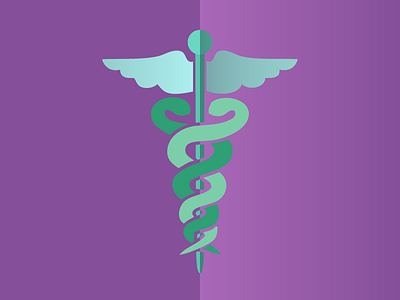 Medic chopo design flat green icon logo medical purple vector