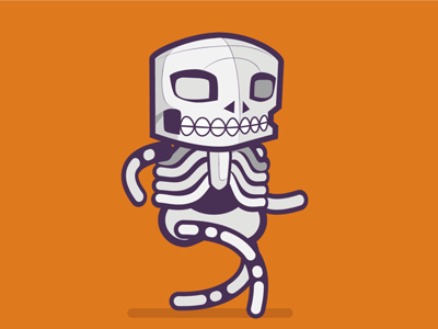 Calaca animation bones color gif orange purple skillshare skull walk