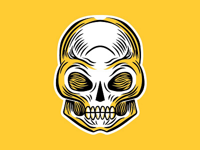 Calavera League calavera fantasy nfl leagues logo skull wood cut yellow