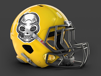 Helmet Calaca black calavera football fraser davidson gold helmet tocho