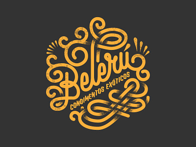 Belerú bee flourish honey lettering logo type