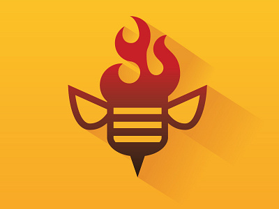 Beleru logo abeja bee chile fire fuego honey hot punzo red spicy yellow