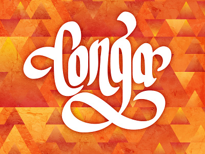 Conga Logo calligraphy conga lettering logo orange typo