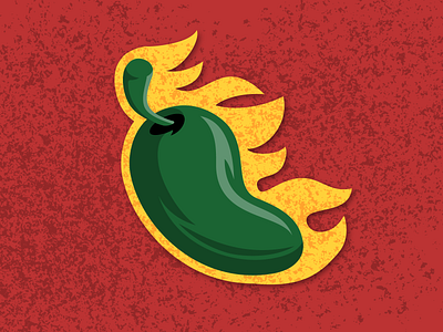 Los Vena amarillo chilli fantasy football greenery hot illustration jalapeño logo mexico red verde yellow
