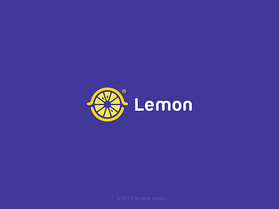 Lemon wheel clean logo creative creative design flat logo lemon logo logomaker logotype wheel