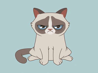 Grumpycat cartoon cat character grumpy grumpycat illustration illustrator vector wladza