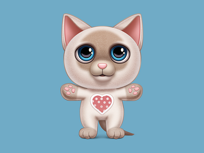 Cute huggy cat cartoon cat character fabric gift heart hugs illustration photoshop toy vector wladza