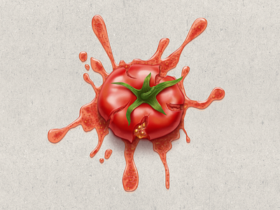 Squashed Tomato for april fools' day april day fools gift icon illustration juicy photorealistic photoshop process raster squashed tomato vector wladza