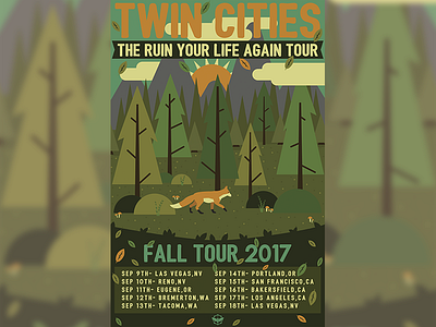 Foxy admat band fox nature poster tour trees twin cities