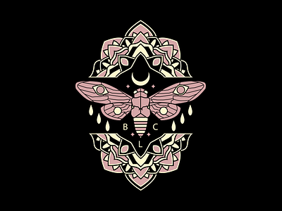 Night Bug bug cicada mandala moon moth mystery night pink shirt design yellow