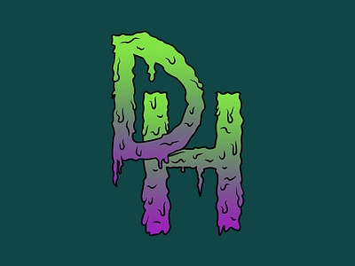 Deadhead branding green horror illustration logo monogram purple slime spooky