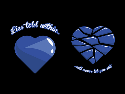 Lies Told Within... band blue cracked gem heart jewel merch shattered shirt design