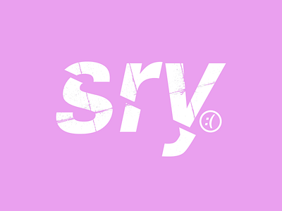 Sry :( branding emoji face helvetica lettering logo logo design logotype minimalism music pink sad simple