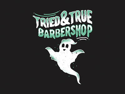 Ghost Barber barber barber logo ghost green hair haunted illustration minimalist spector spook spooky white