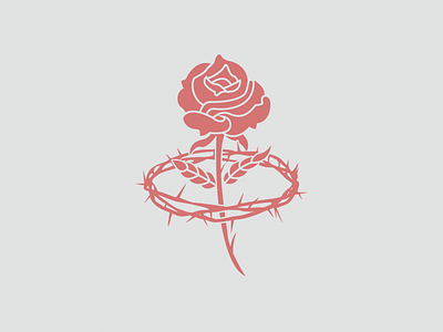 A Thorn To Your Rose dark floral flower goth illustration merch minimalist nature pink rose shirt design simple tattoo thorn